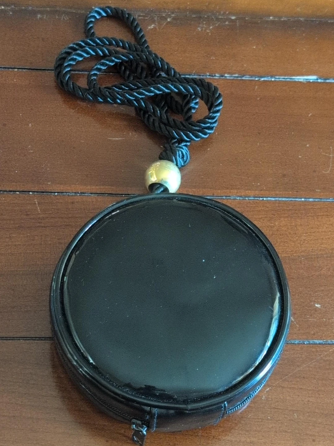 Black Round Evening Bag with Mirror