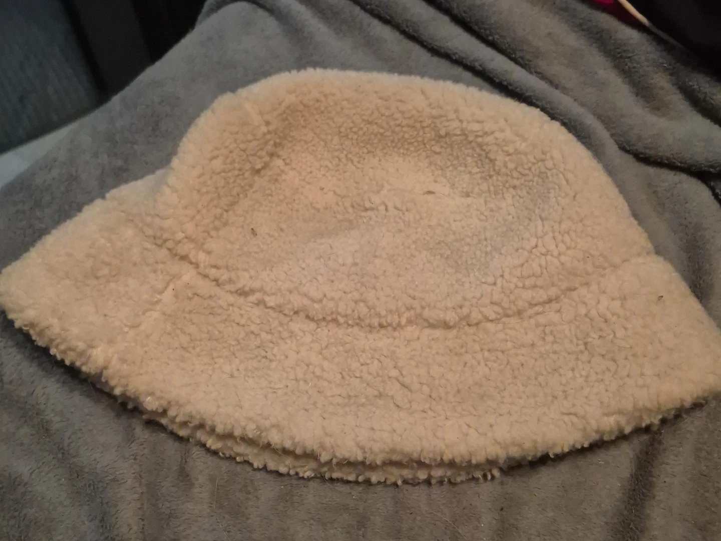 Cream Sherpa Bucket Hat