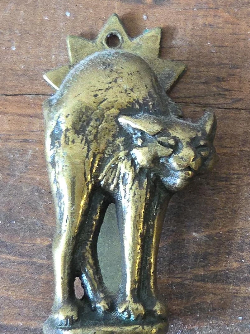 Vintage Brass Cat Door Knocker