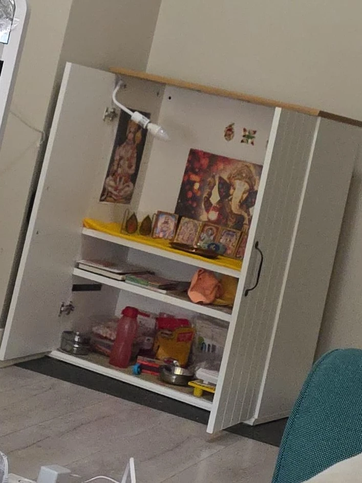 White Cabinet with Shelves.