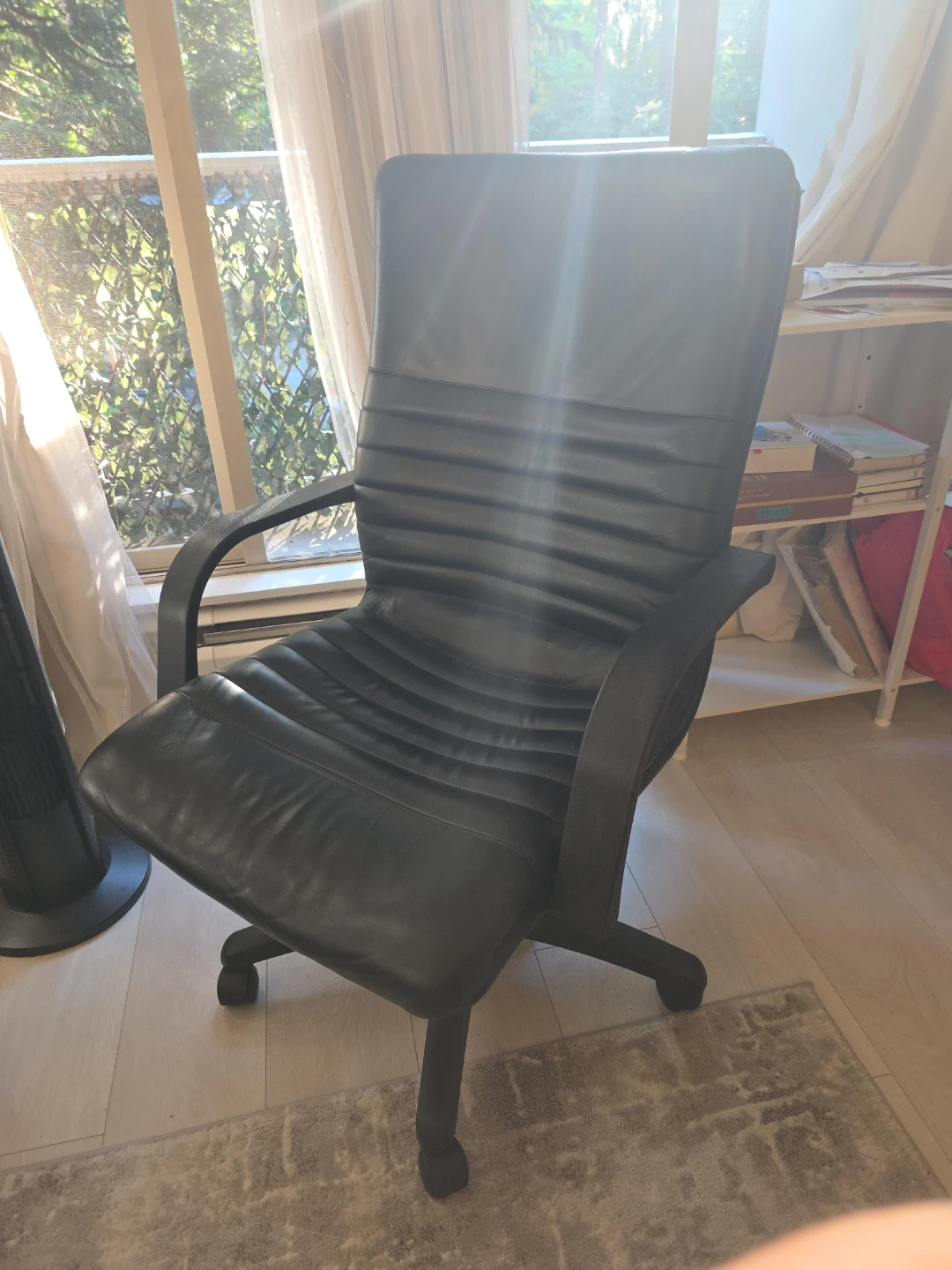 Black Faux Leather Office Chair