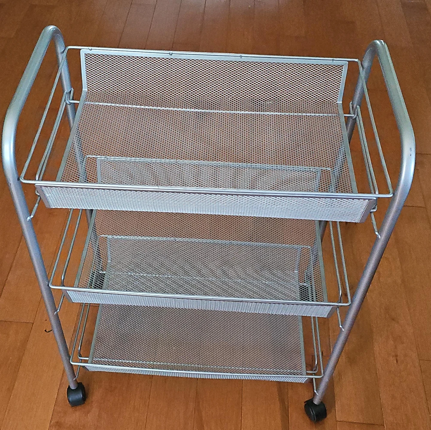 3-Tier Mesh Rolling Cart