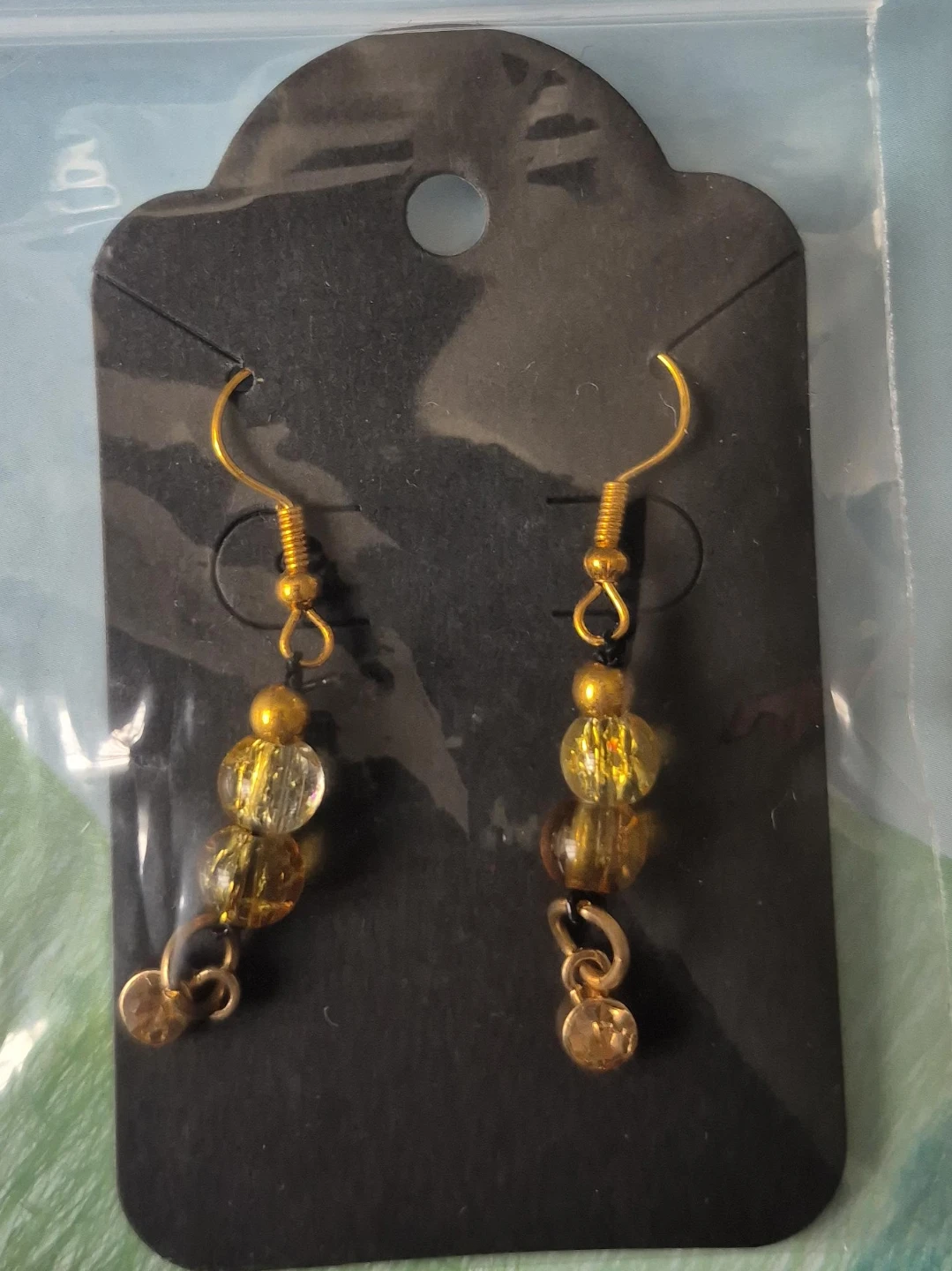 Gold Tone Beaded Earrings
