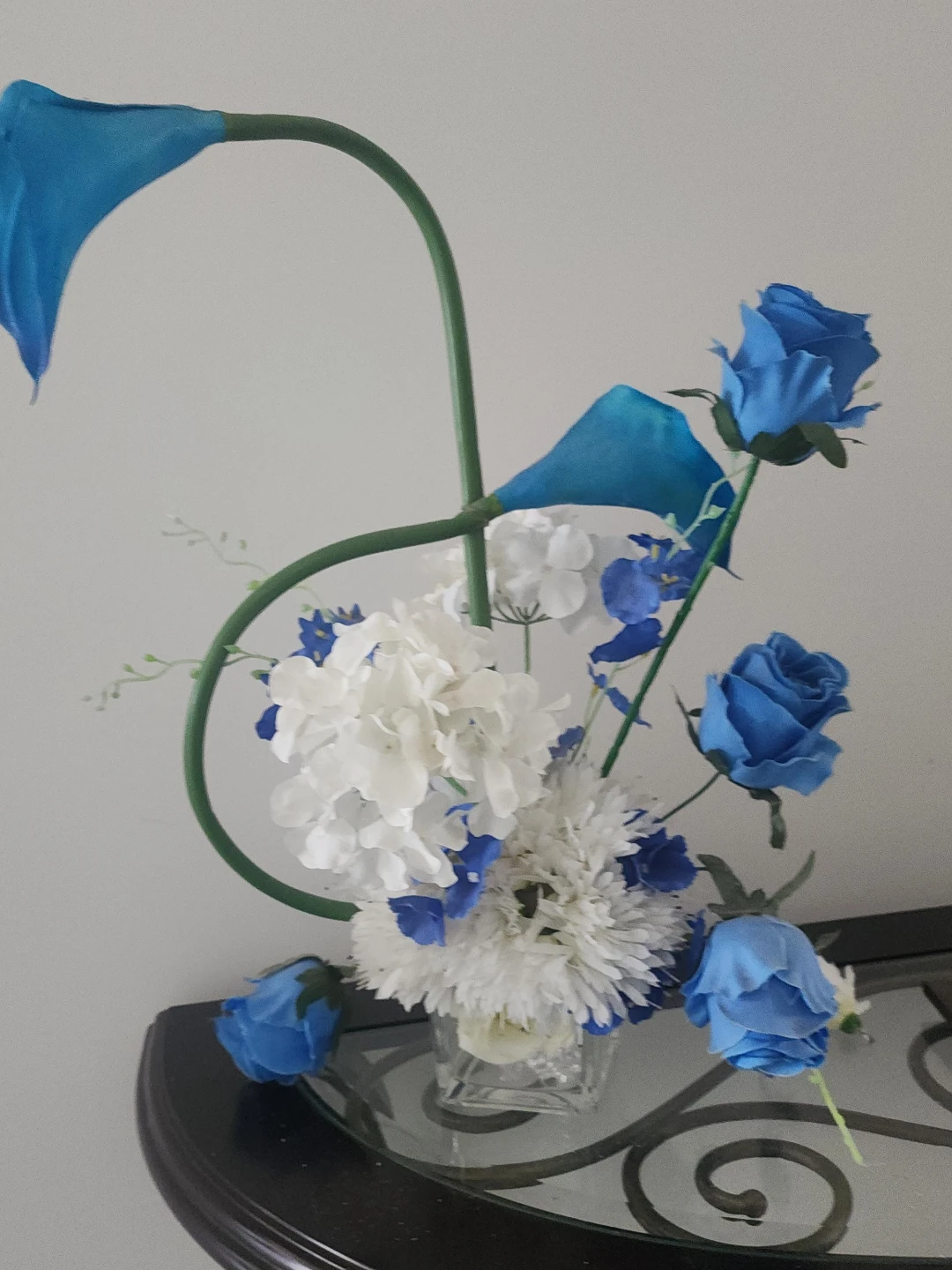 Artificial Flower Arrangement Blue and White