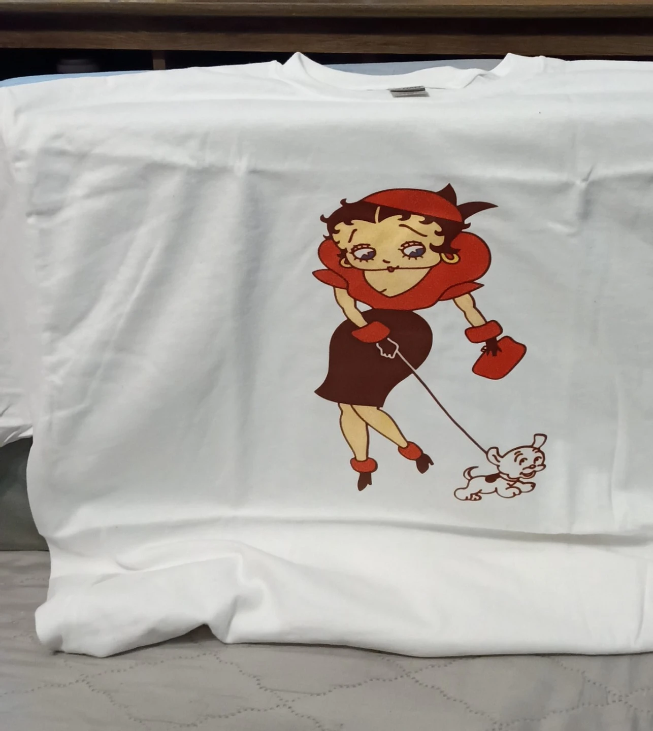 White T-Shirt with Betty Boop Graphic