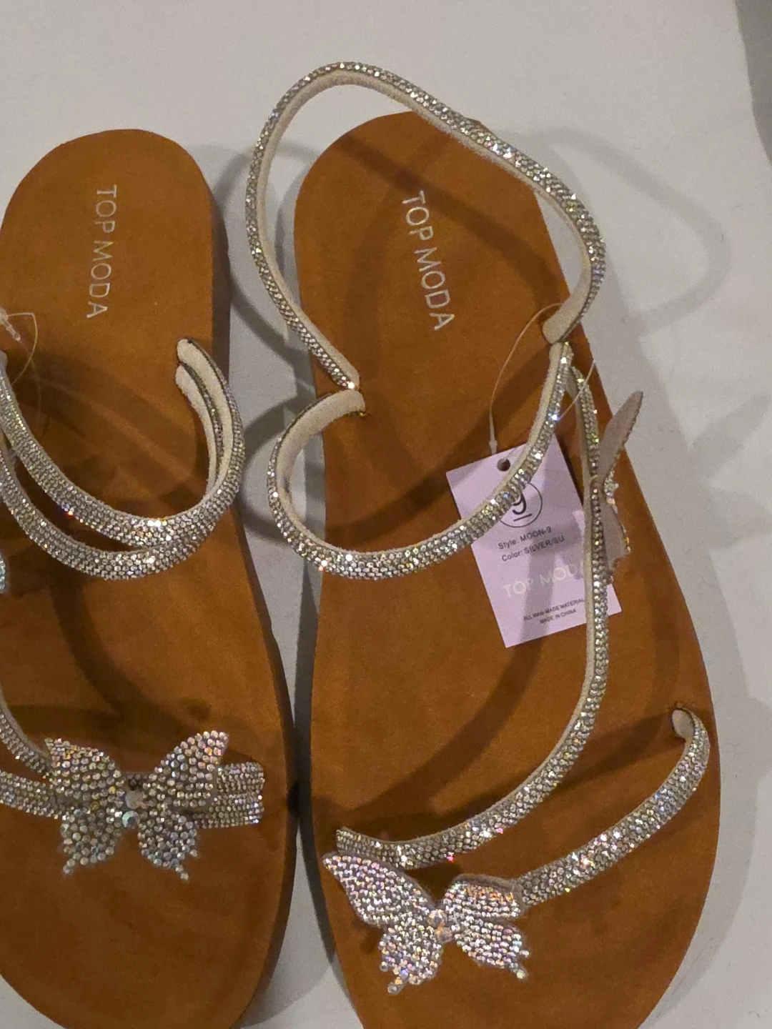 TOP MODA Embellished Butterfly Sandals