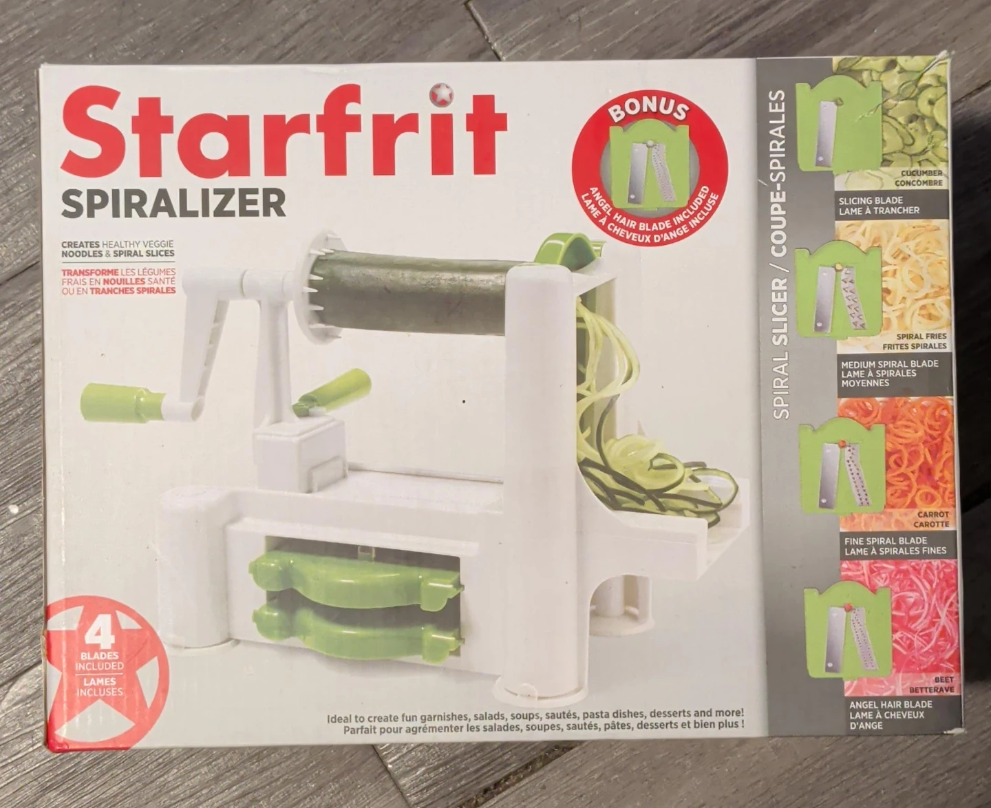 Starfrit Spiralizer with 4 Blades