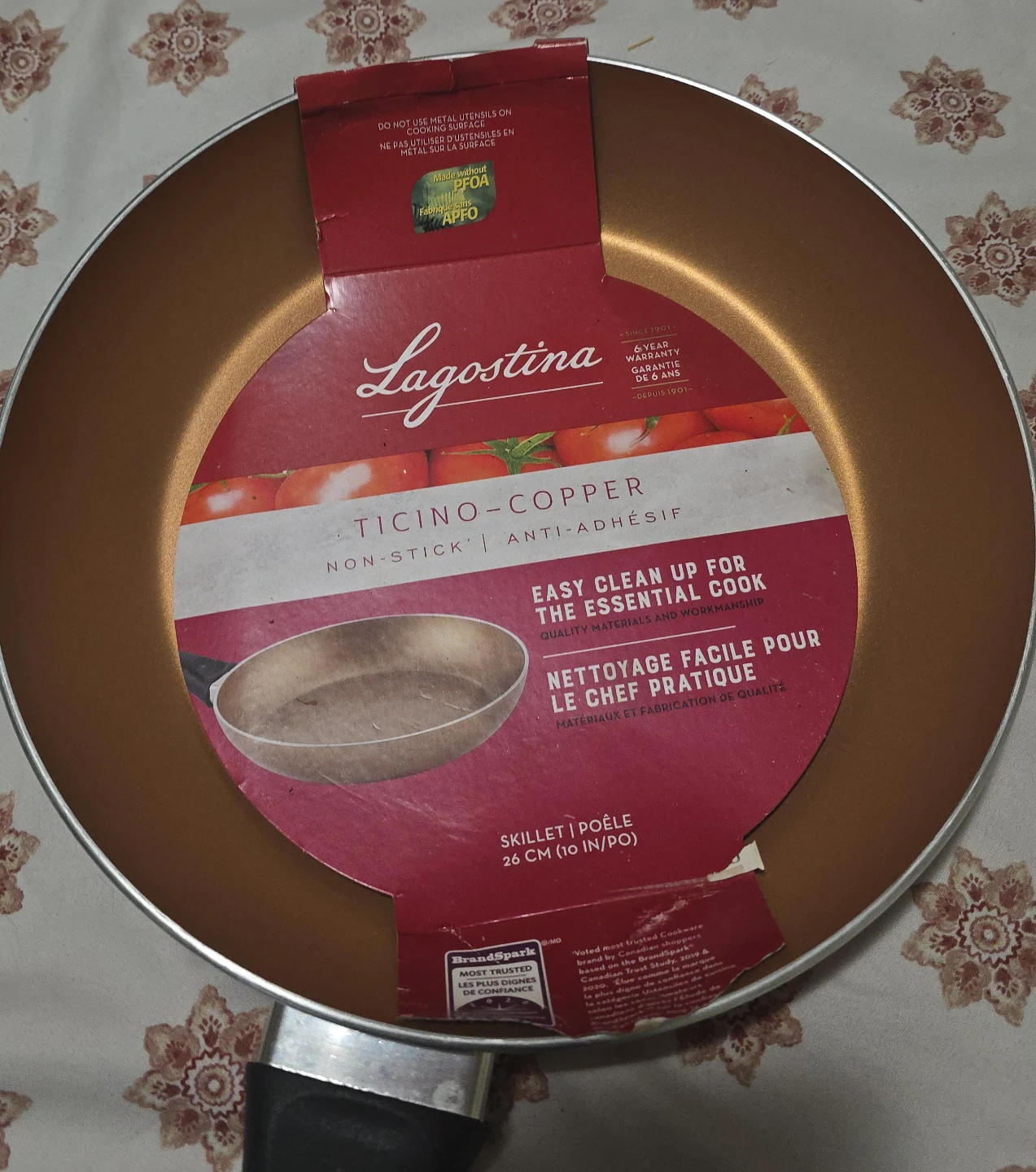 New Lagostina Ticino-Copper Non-Stick Skillet - 26 cm