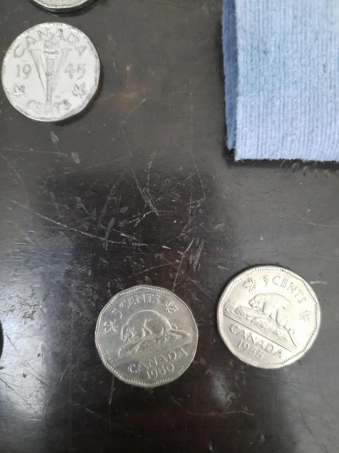 Vintage Canadian 5 Cent Coins