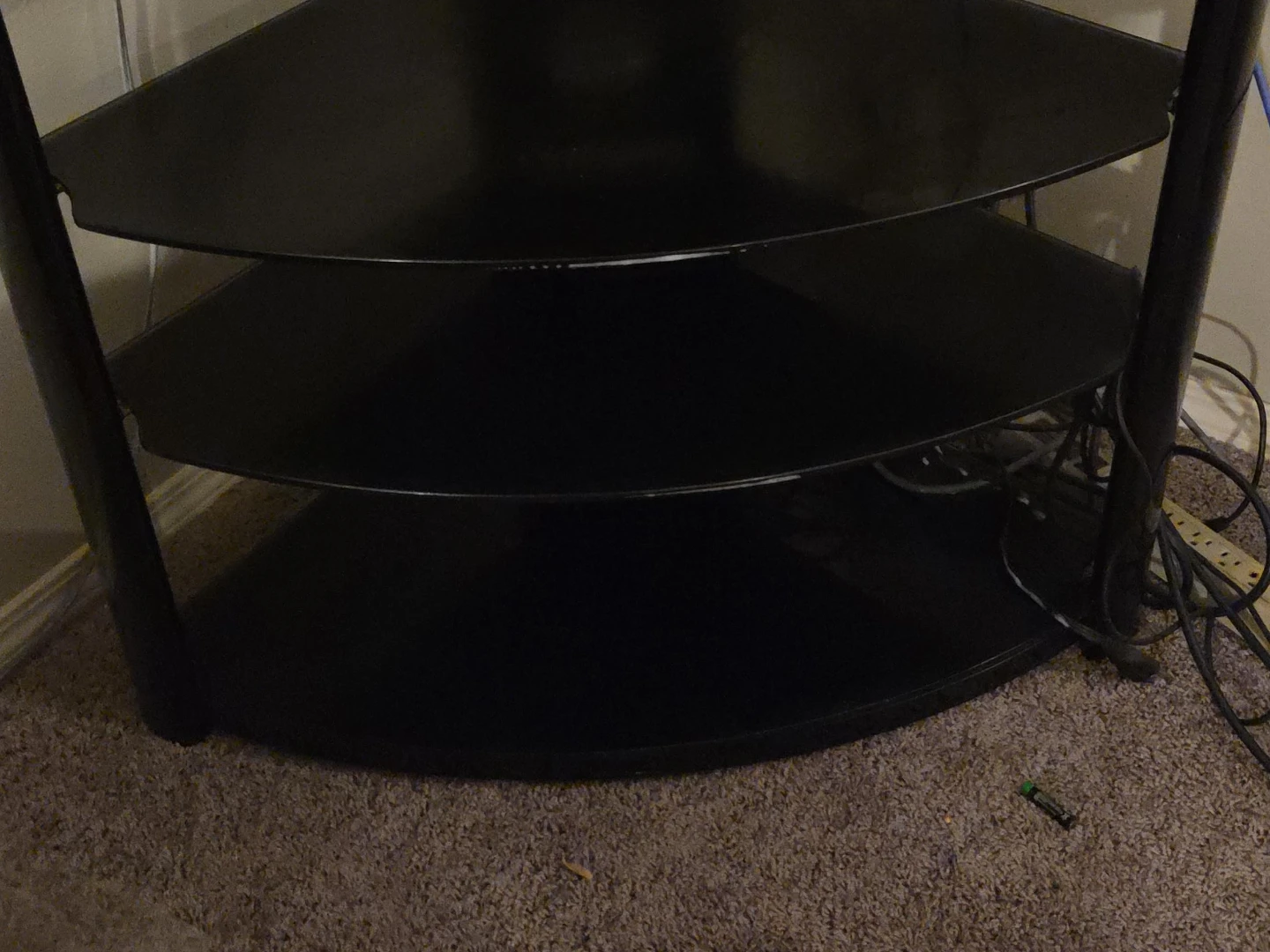 Black 3-Tier Corner Shelf Unit