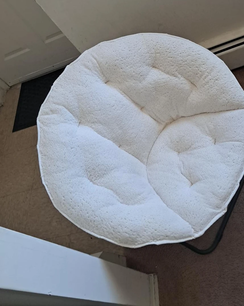 Fluffy White Saucer Chair