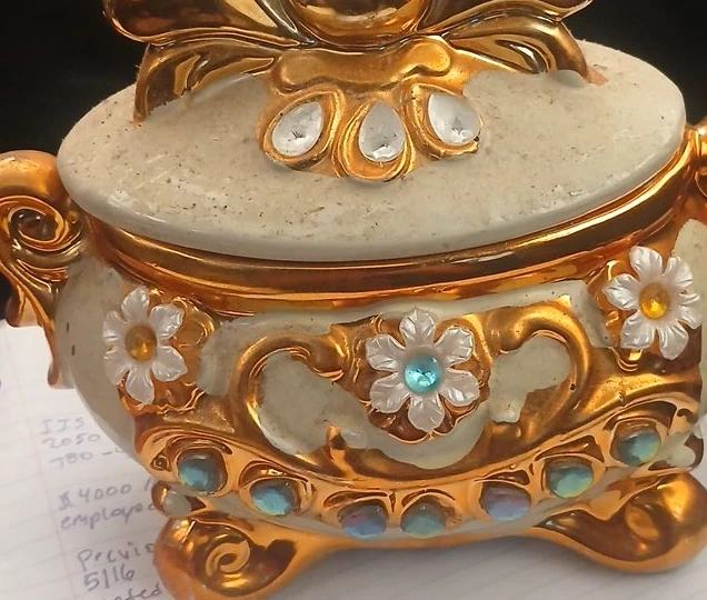 Decorative Trinket Box with Flowers