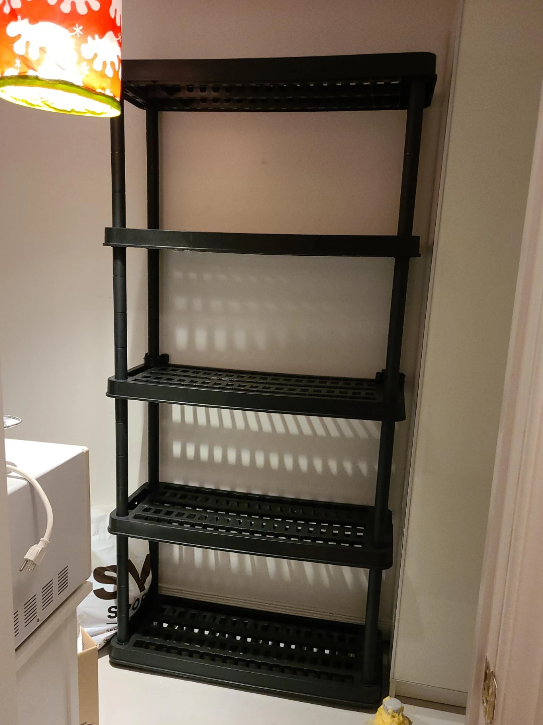 Black 5-Tier Plastic Shelving Unit