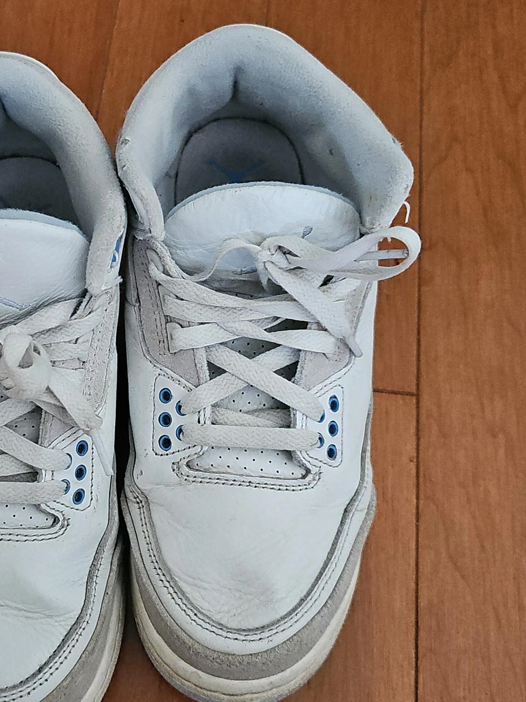 Air Jordan 3 Retro White and Blue Sneakers