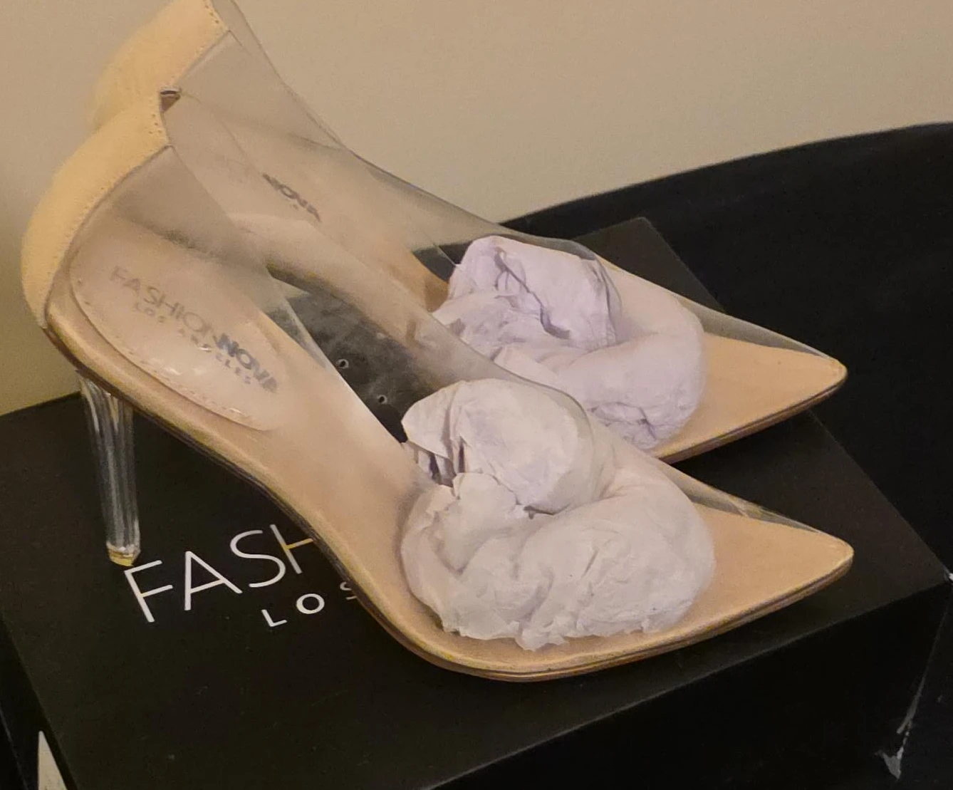 Fashion Nova Clear Pump Heels - Size 8