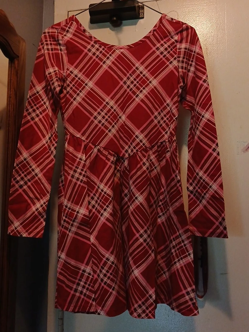 The Children's Place Red Plaid Dress - XL/TG 14