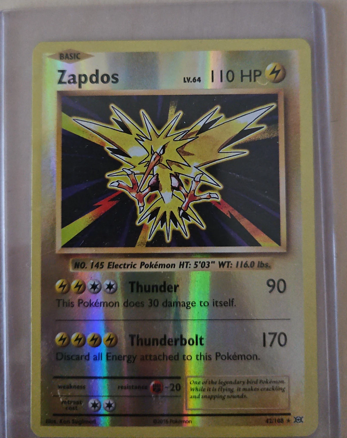 Pokémon Zapdos #42/108 – Reverse Holo – XY Evolutions