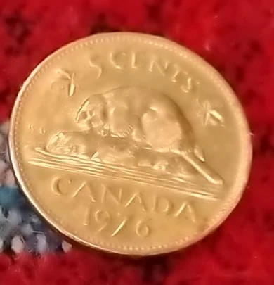1976 Canadian 5 Cent Coin