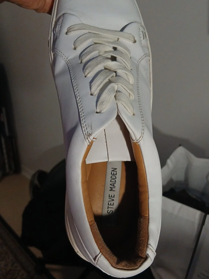Steve Madden White Leather Sneakers