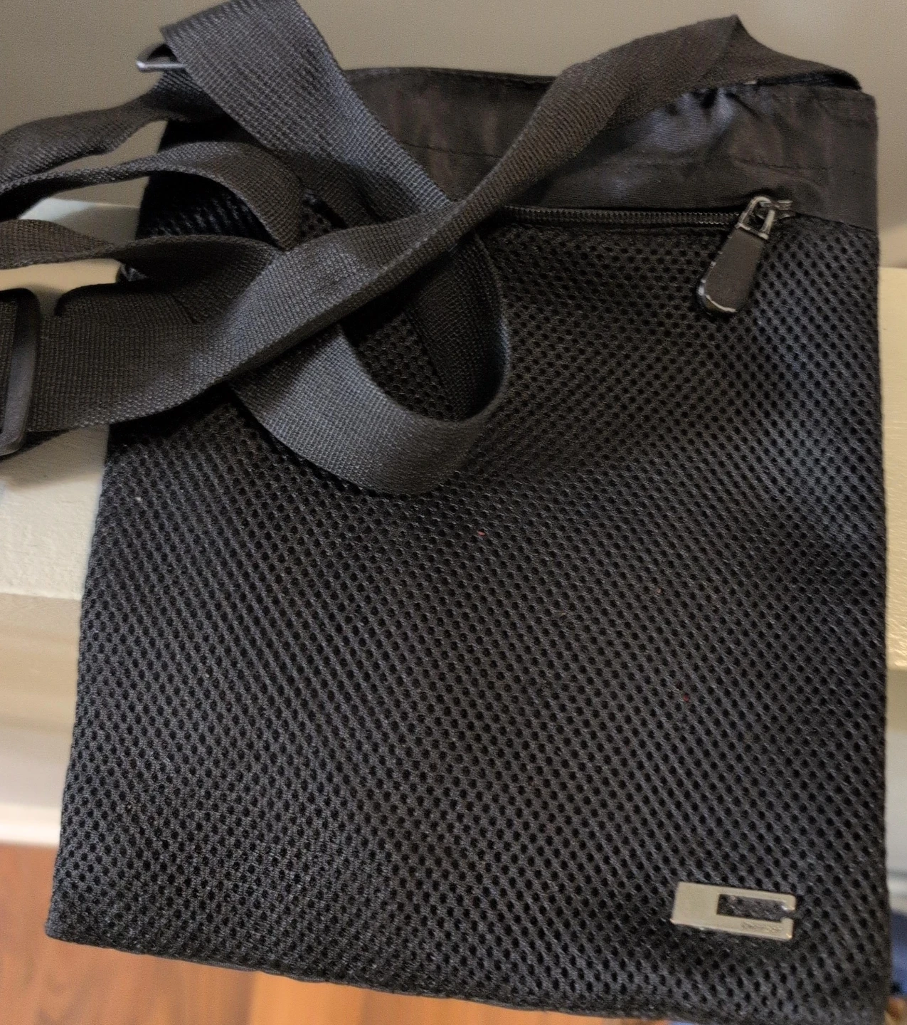 Black Mesh Crossbody Bag