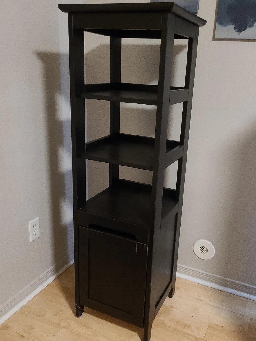 Black Storage Shelf with Cabinet