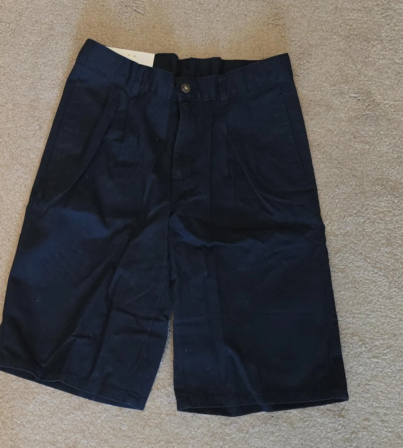 Navy Blue Pleated Shorts