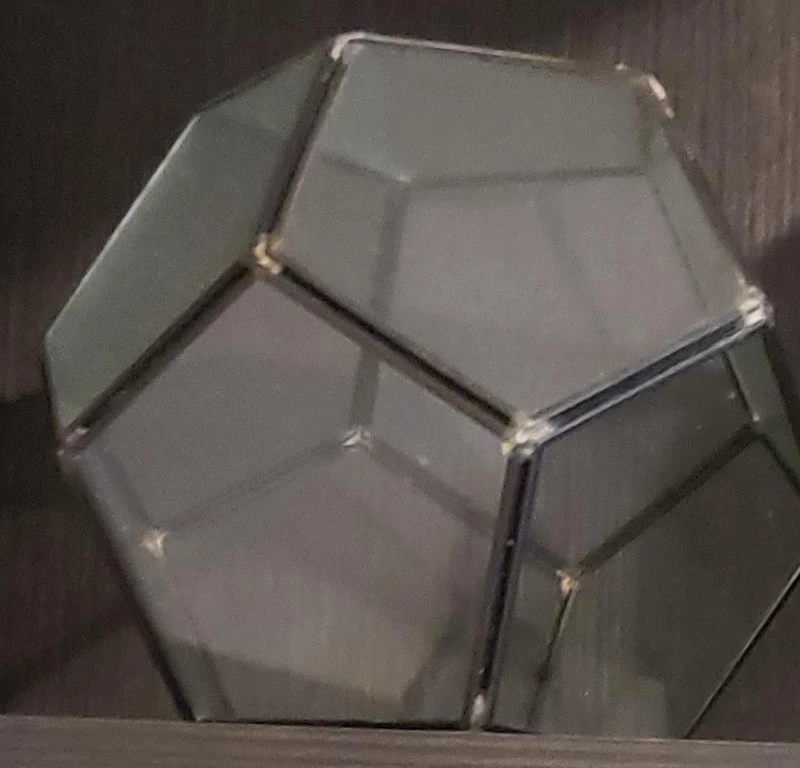 Glass dodecahedron geometric terrarium