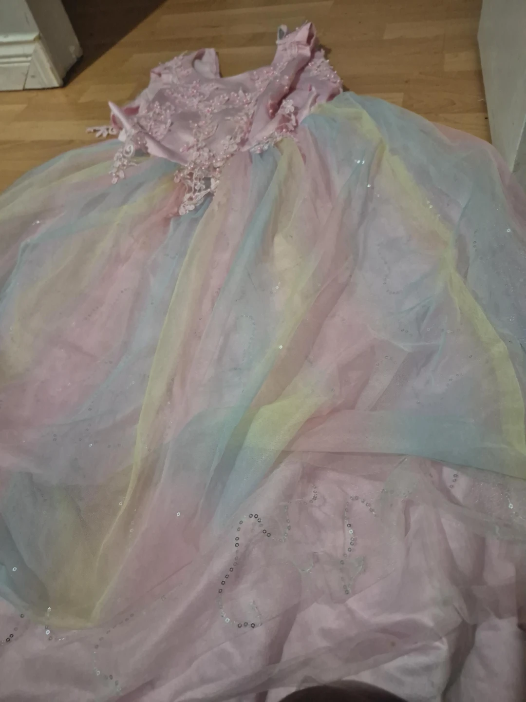 Pink Rainbow Tulle Dress