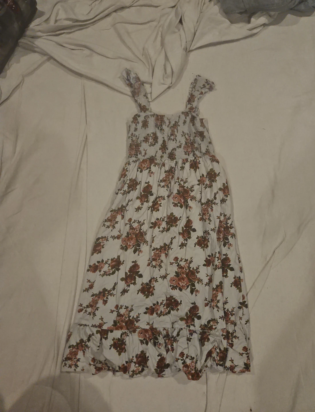 Floral Summer Dress with Smocked Bodice