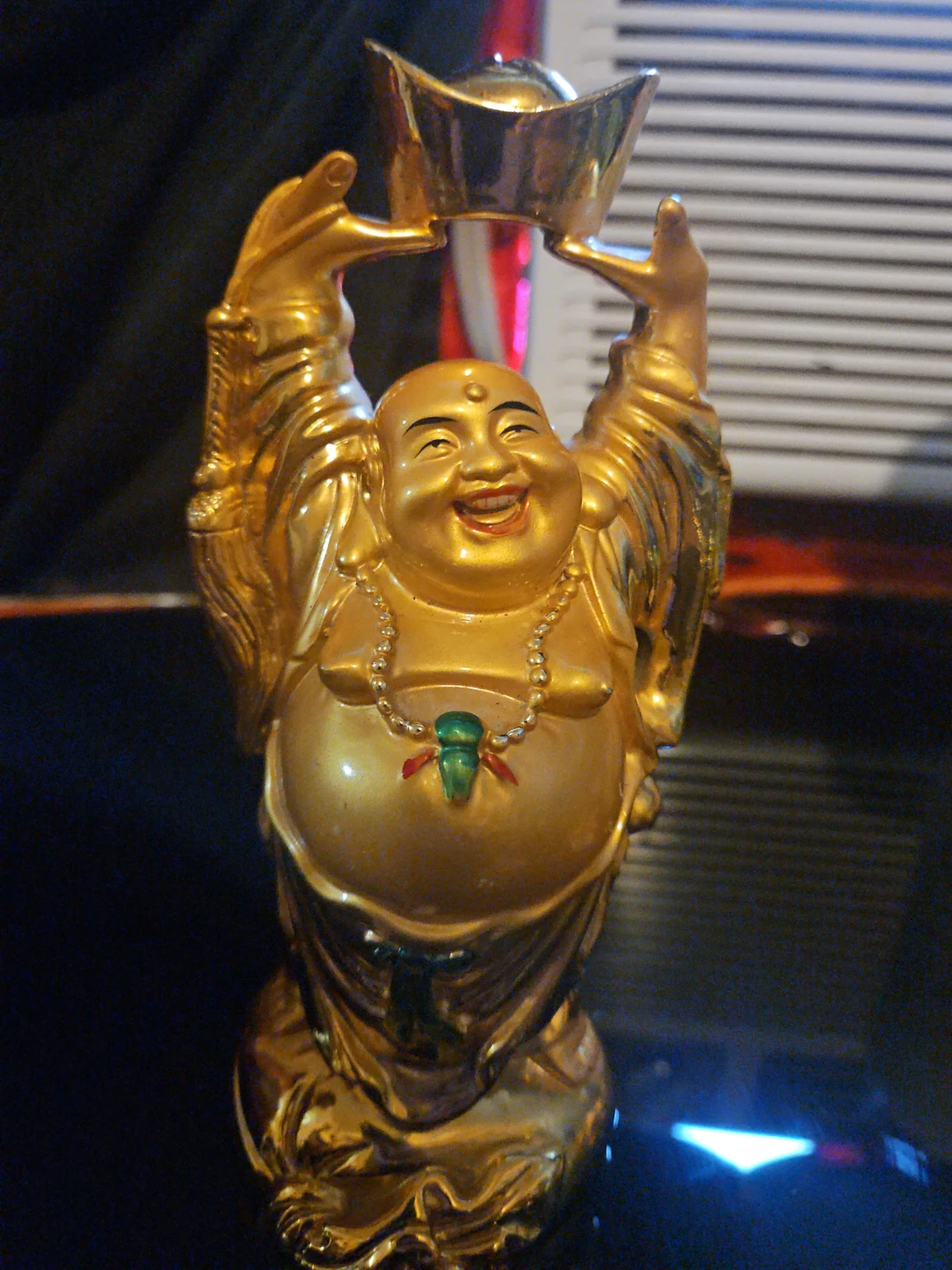 Golden Laughing Buddha Figurine
