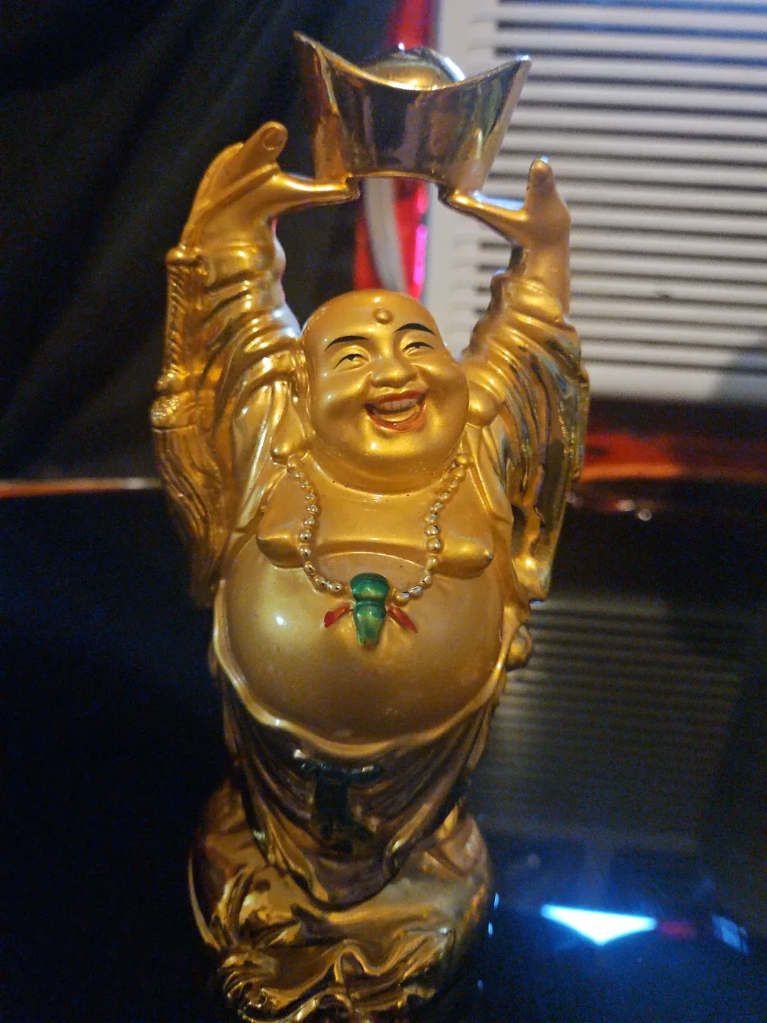 Golden Laughing Buddha Figurine