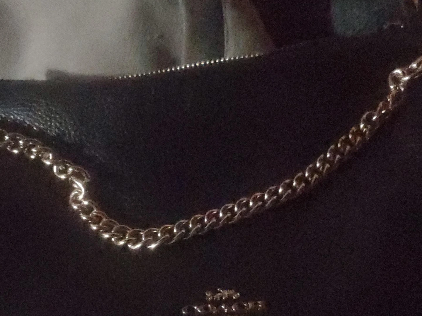 Coach Black Pebble Leather Shoulder Bag with Gold Chain - photo 2