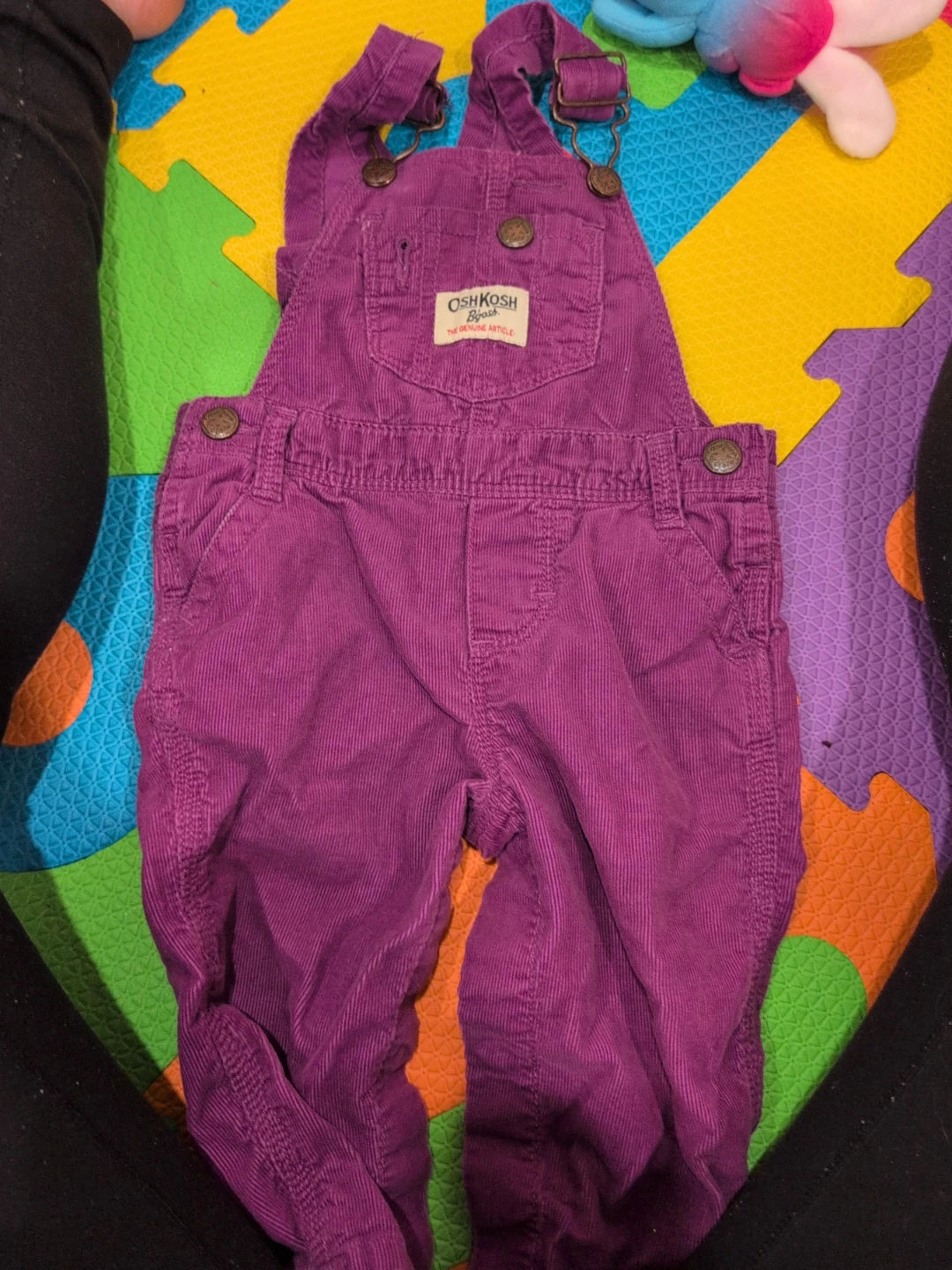 OshKosh B'gosh Purple Corduroy Overalls size 9 months