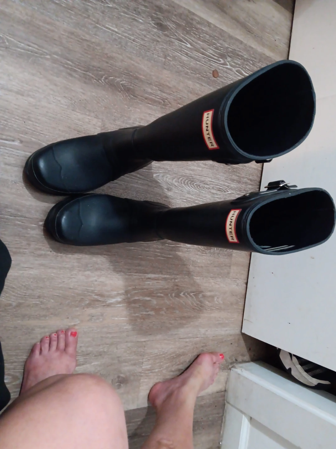 Hunter Black Navy Blue Rain Boots