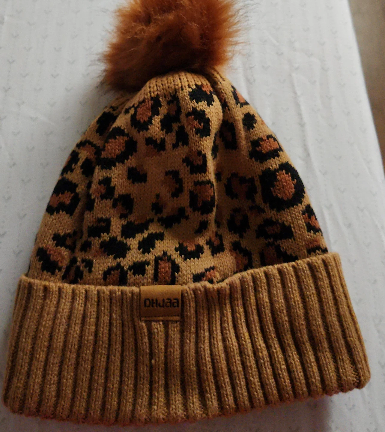 Leopard Print Pom Pom Toque