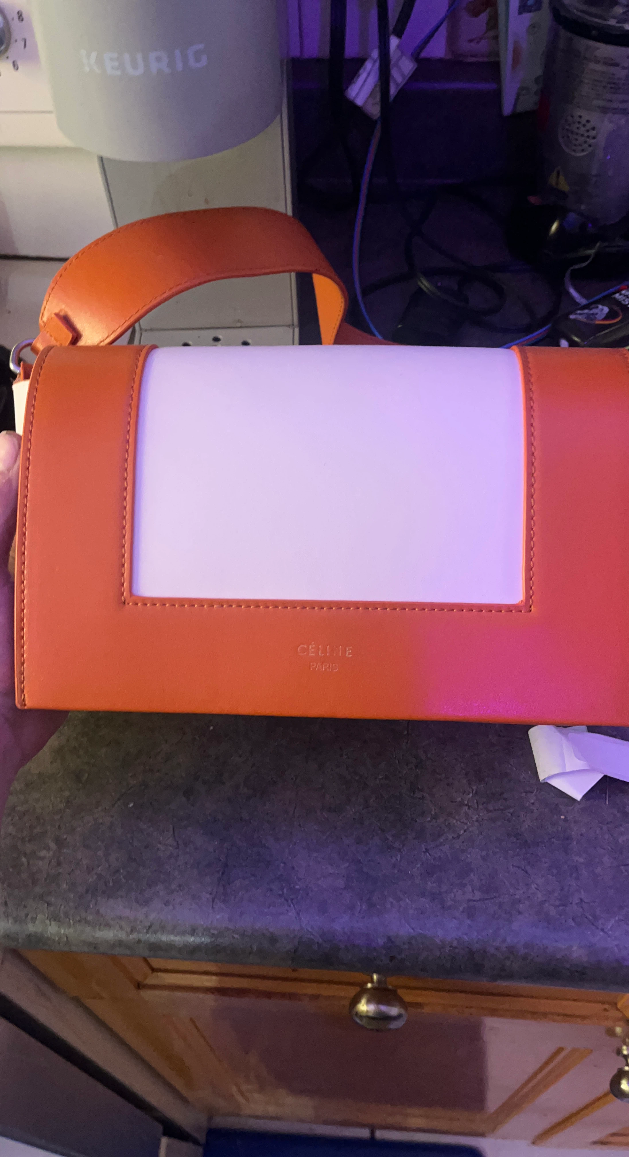 CELINE Orange Leather Bag