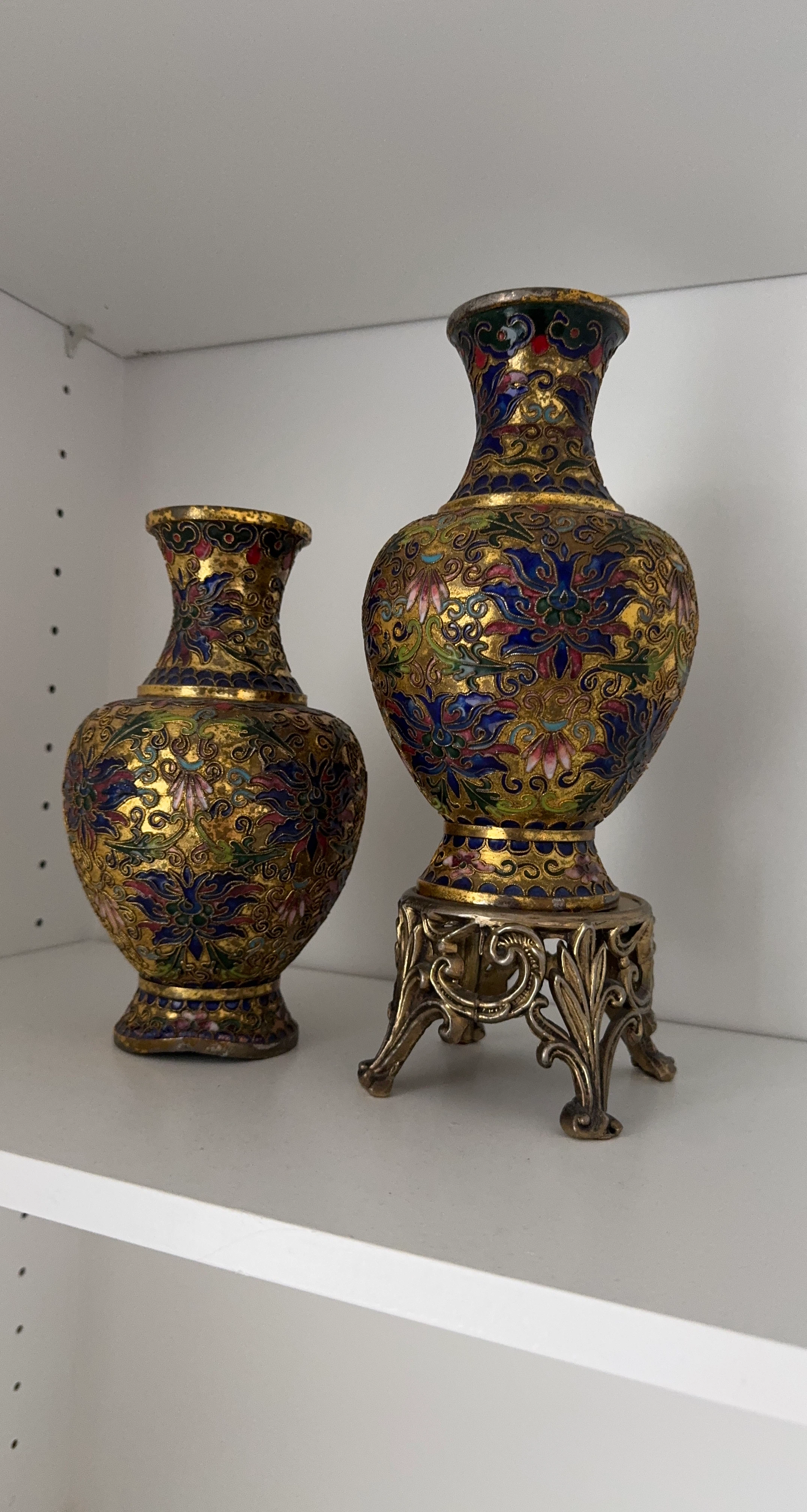 Vintage Cloisonné Vases Set