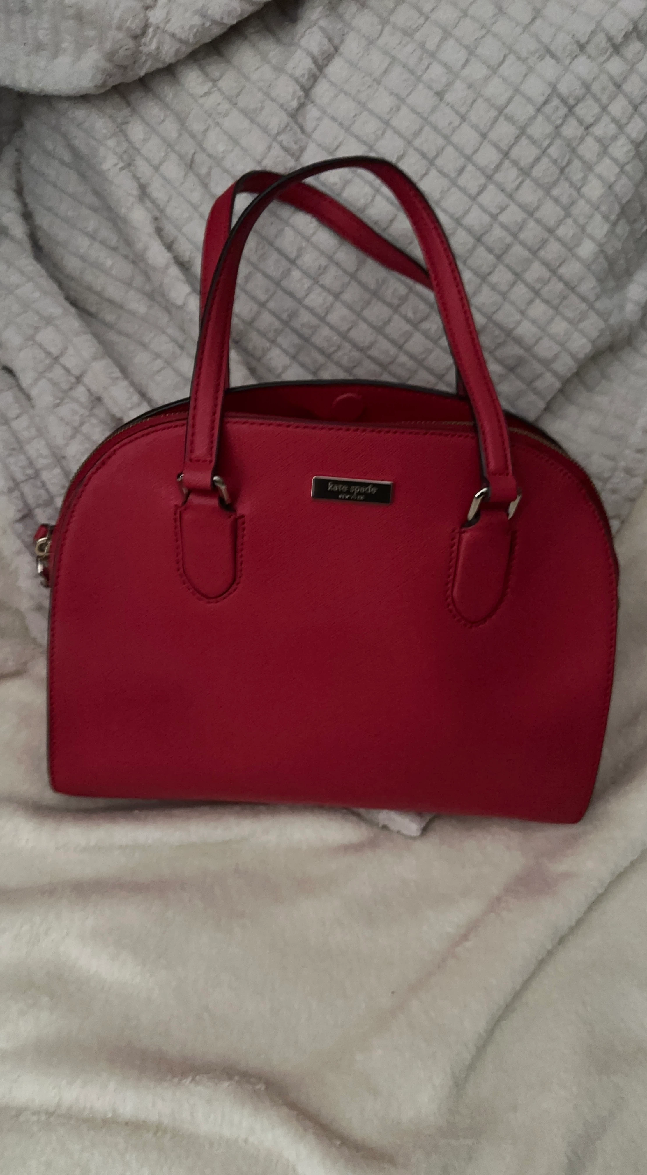 Kate Spade Red Leather Satchel Handbag