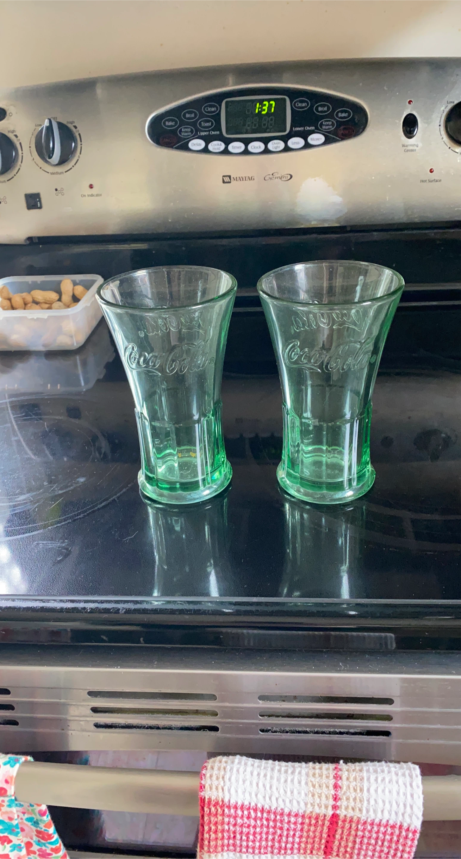 Coca-Cola Green Glass Tumblers - Set of 2