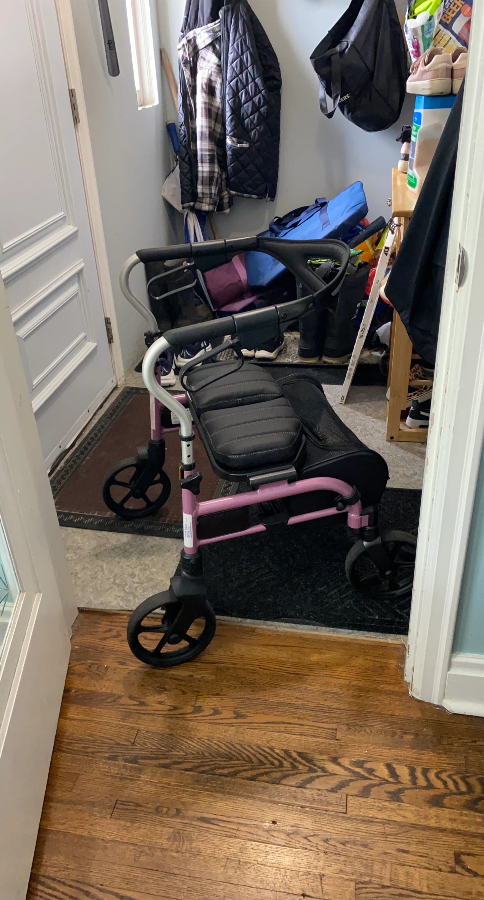 Pink Walker with Seat and Bag