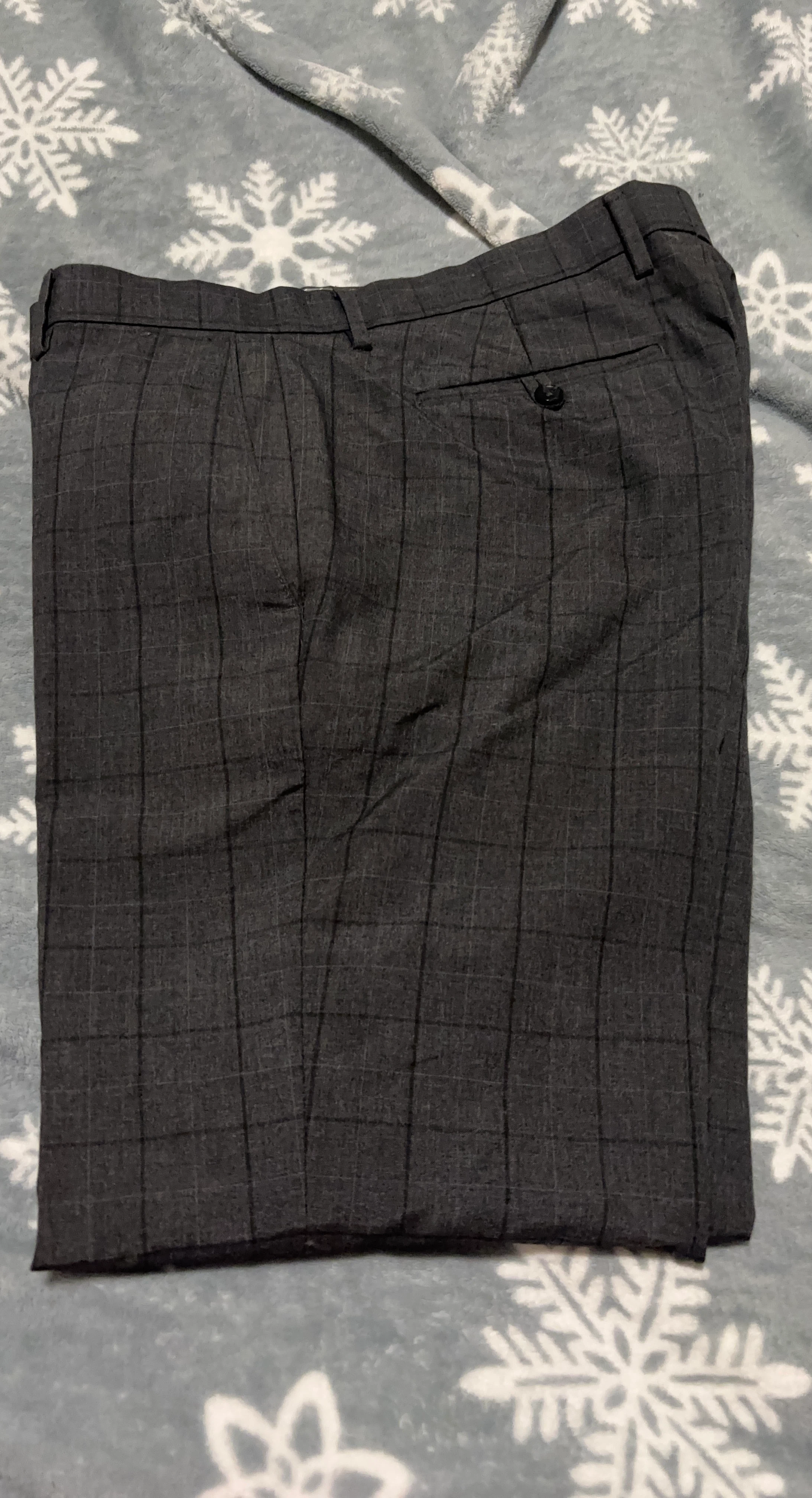 Men's Grey Plaid Dress Pants