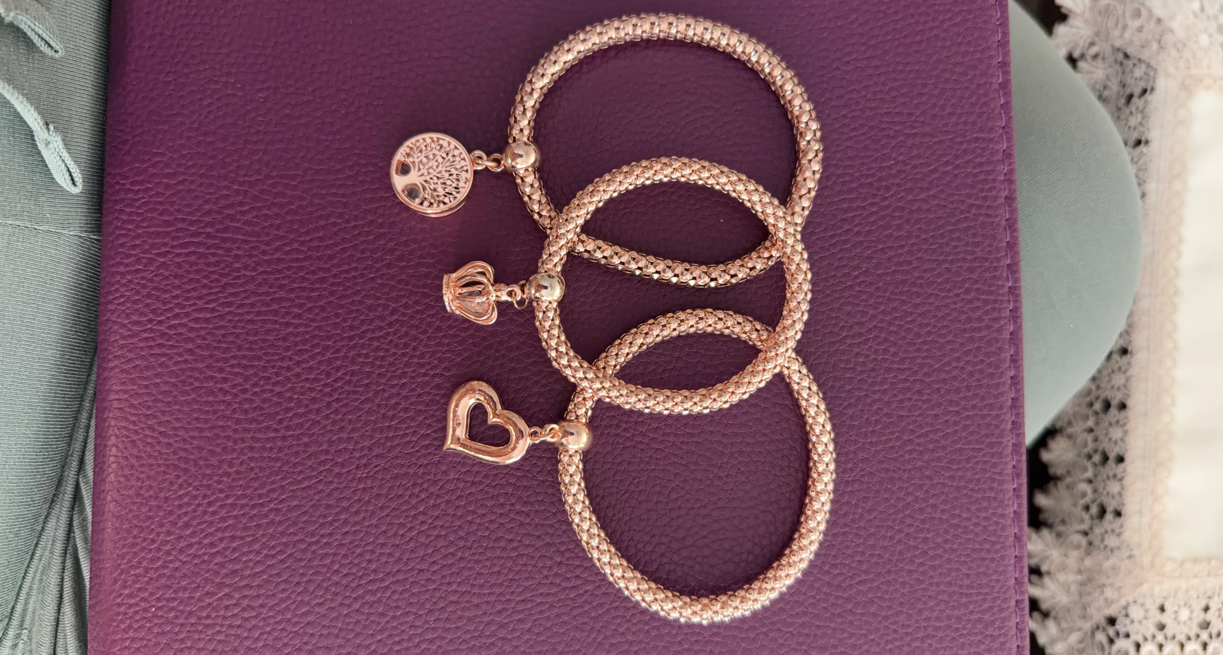 Rose Gold Tone Charm Bracelets