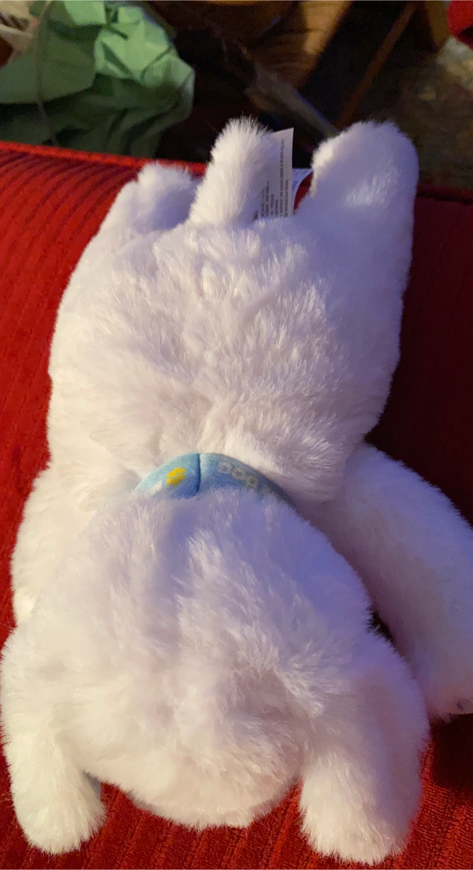 White Fuzzy Plush Bunny Toy
