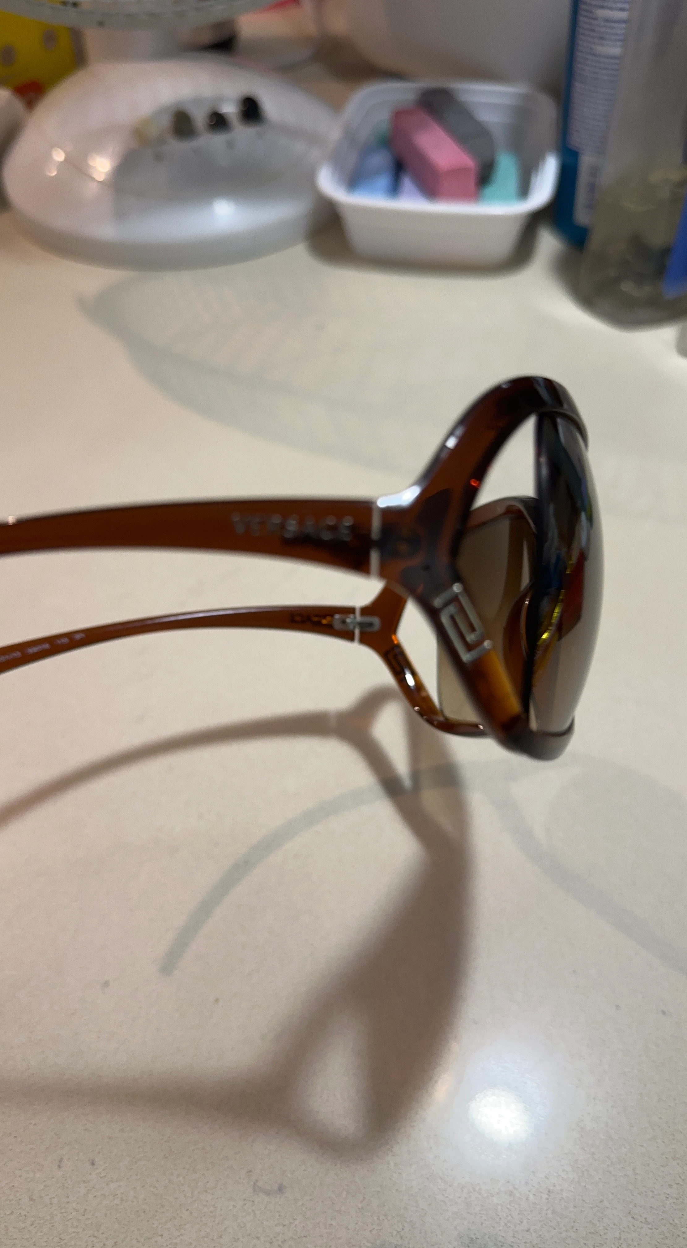 Versace Brown Gradient Square Sunglasses