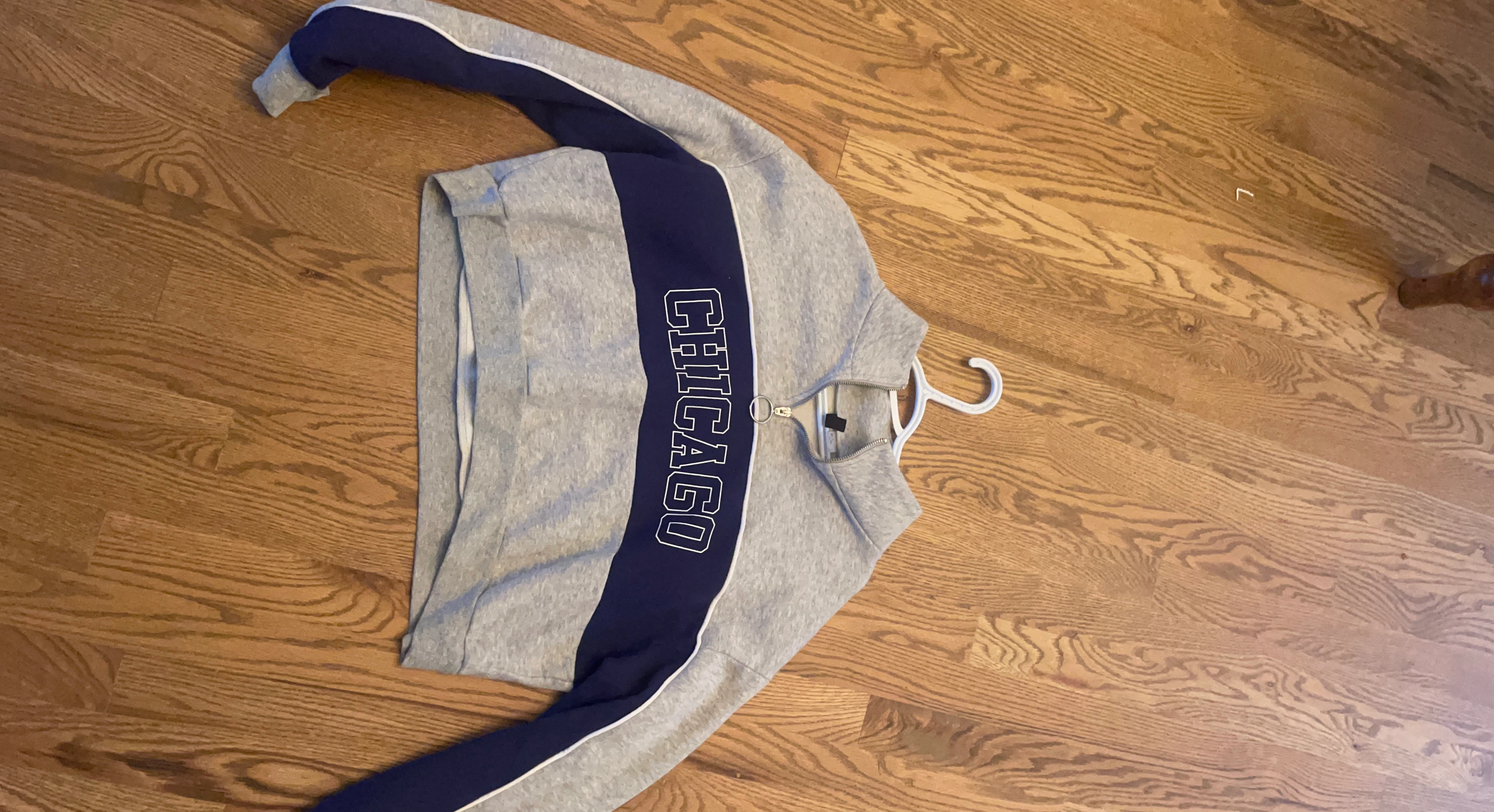 Grey "Chicago" Quarter Zip Sweatshirt