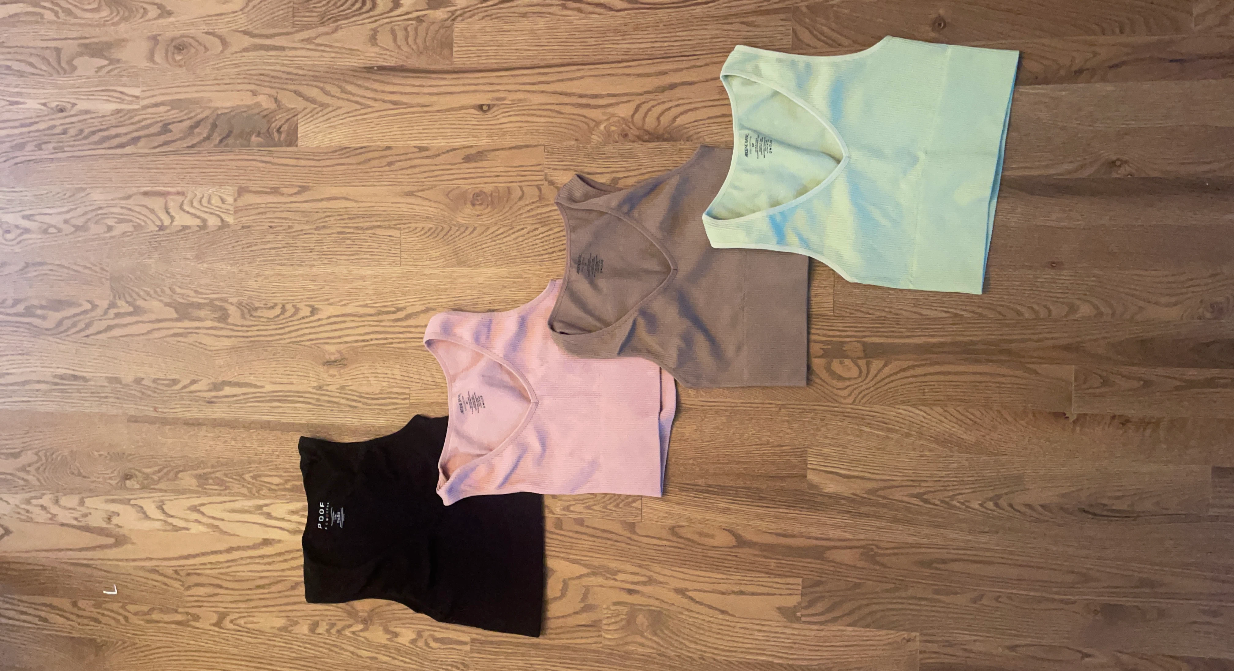 Ribbed V Neck Tank Tops - Set of 4