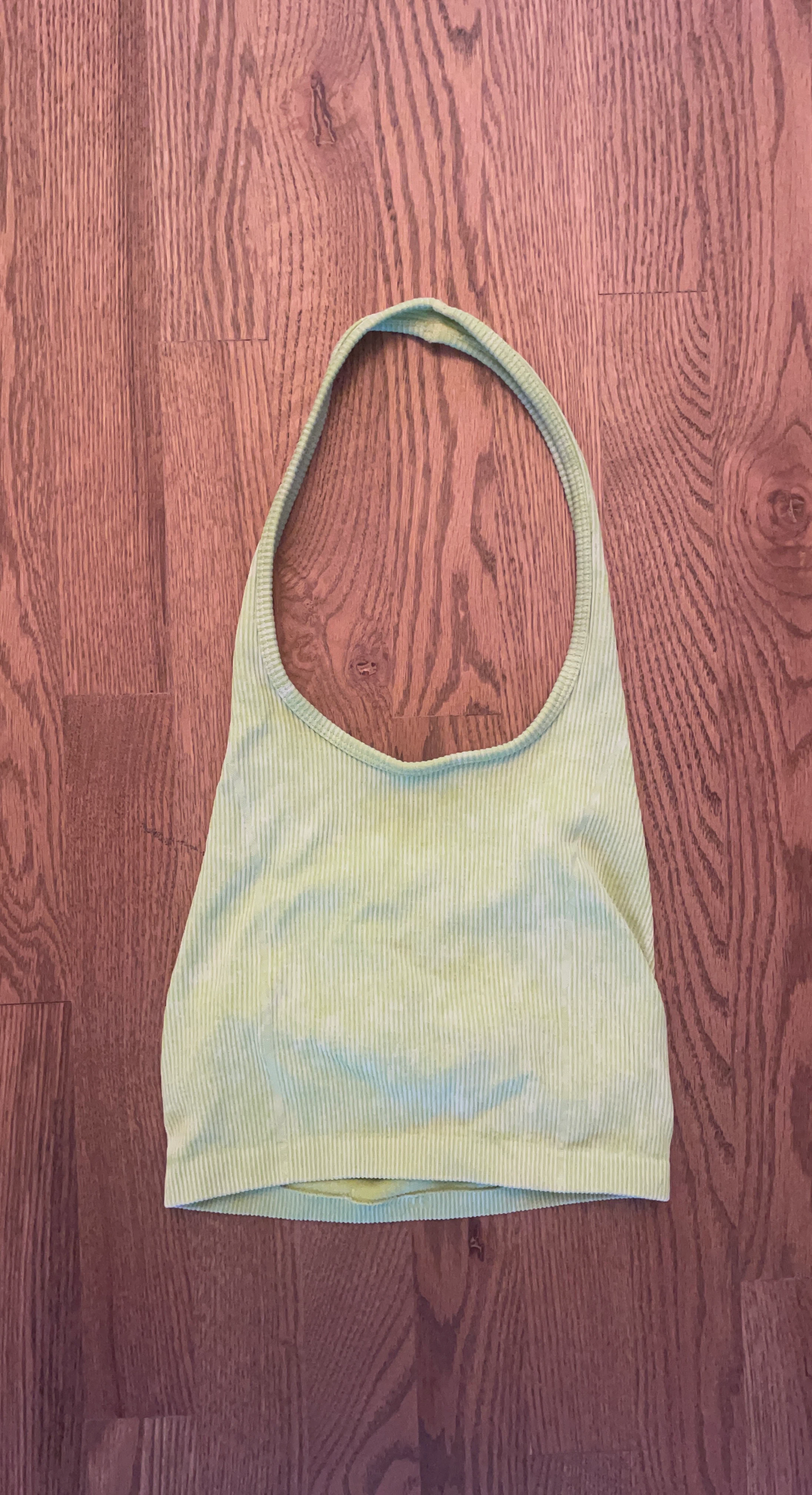 AE Green Ribbed Halter Top