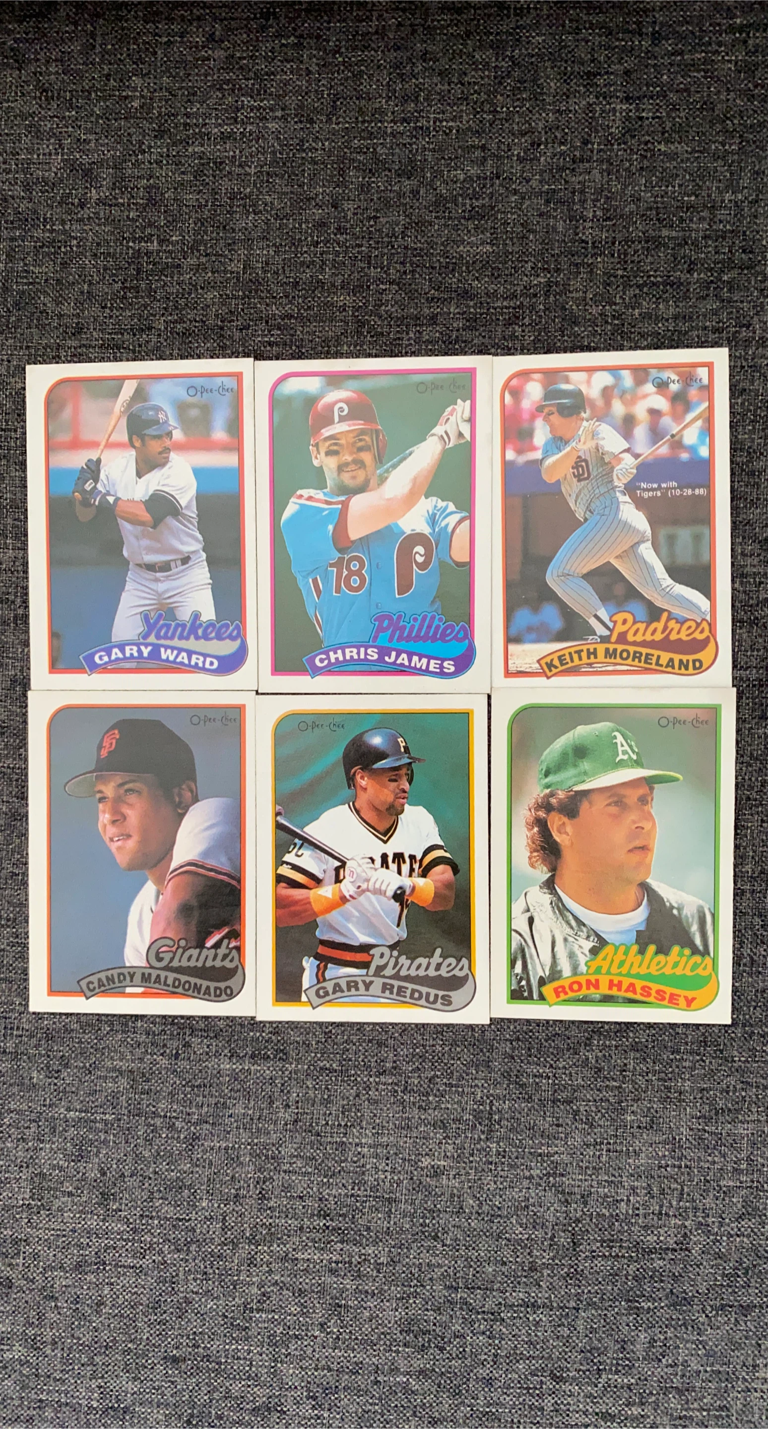 1989 O-Pee-Chee baseball,Candy Maldonado and others