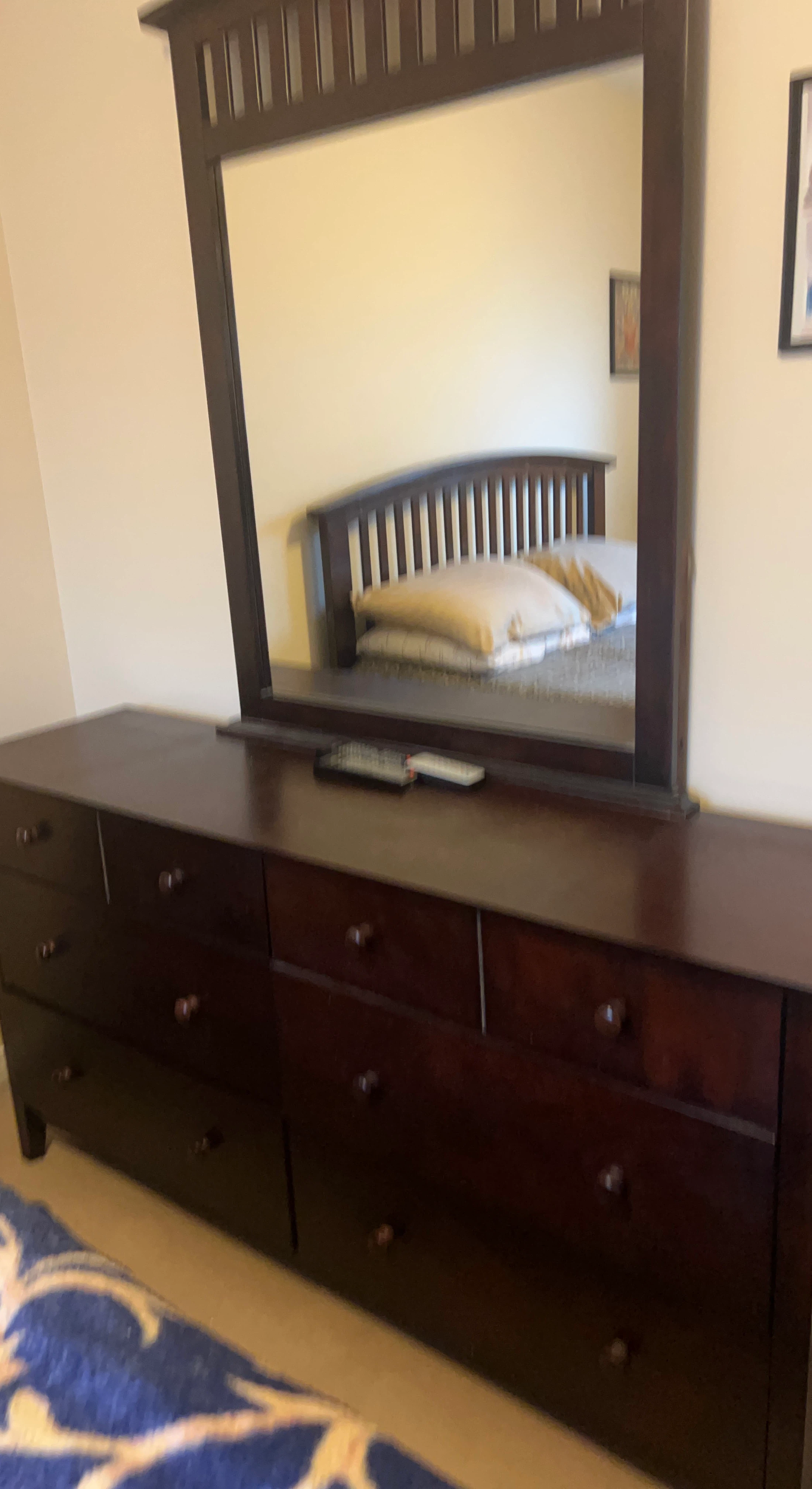 Dark Wood Dresser with Mirror