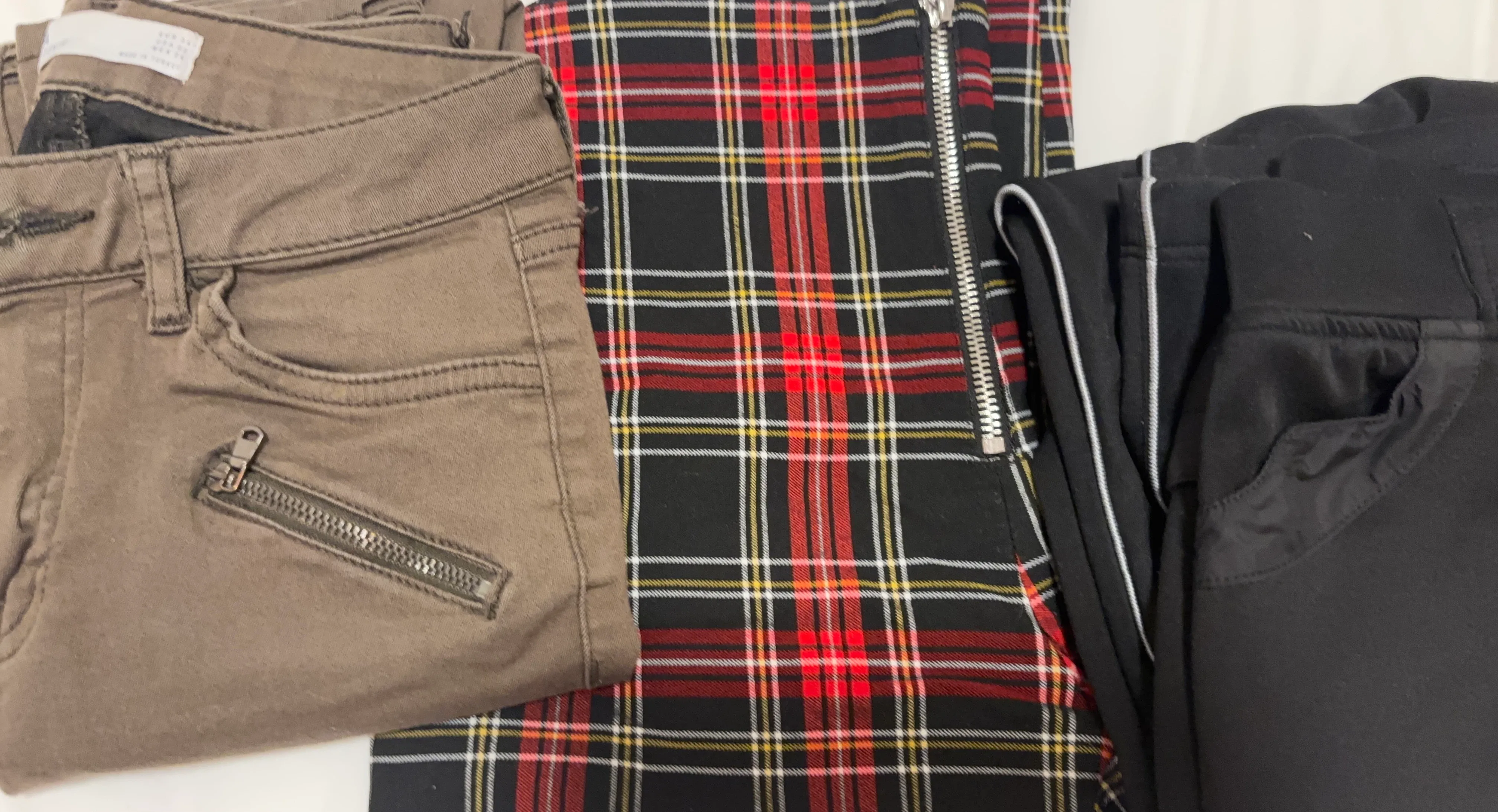 Brown Skinny Jeans & Plaid Pants Bundle
